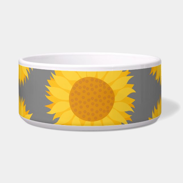 Écuelle Motif de tournesol. Jaune et gris (Devant)