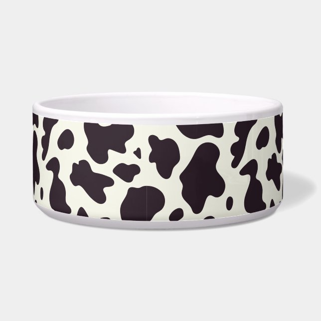 Écuelle Motif de vache noir et blanc Imprimer (Devant)