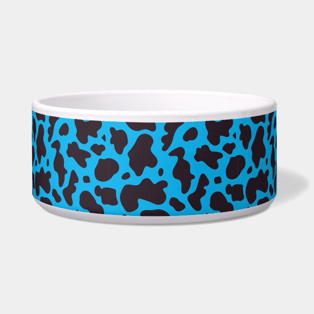 Écuelle Motif de vache noir et bleu Imprimer (Devant)