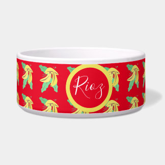 Écuelle Motif de verdure de banane rouge