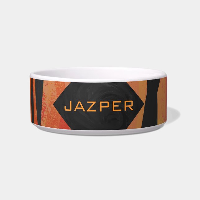 Écuelle Motif d'impression monogramme Tiger chaud orange e (Devant)