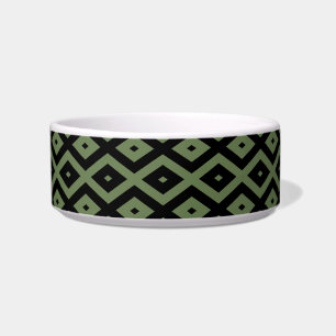 Écuelle Motif en diamant vert olive et noir