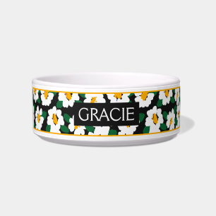 Écuelle Motif Fleur Jaune Blanc Personnalisé