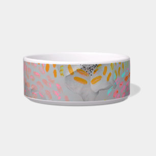 Écuelle Motif fleuri coloré avec lignes graphiques pointil