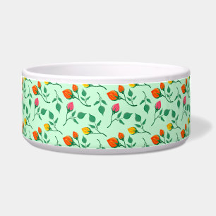 Écuelle Motif floral avec fleurs roses colorées