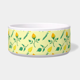 Écuelle Motif floral avec rose jaune et fleurs de tulipe