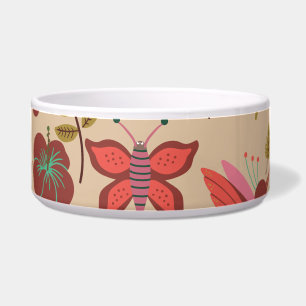 Écuelle Motif floral sans couture fleurs, oiseaux, papillo
