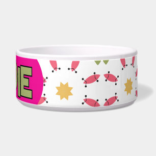Écuelle Motif géométrique bohème sarcelle rose et or