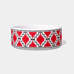 Écuelle Motif Ikat Aztec - Rouge, Noir et Blanc