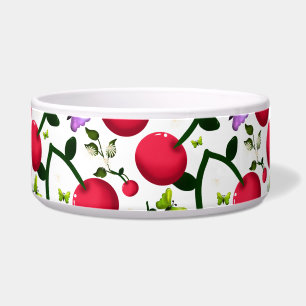 Écuelle Motif joli papillon cerise, Fruit Kawaii brillant