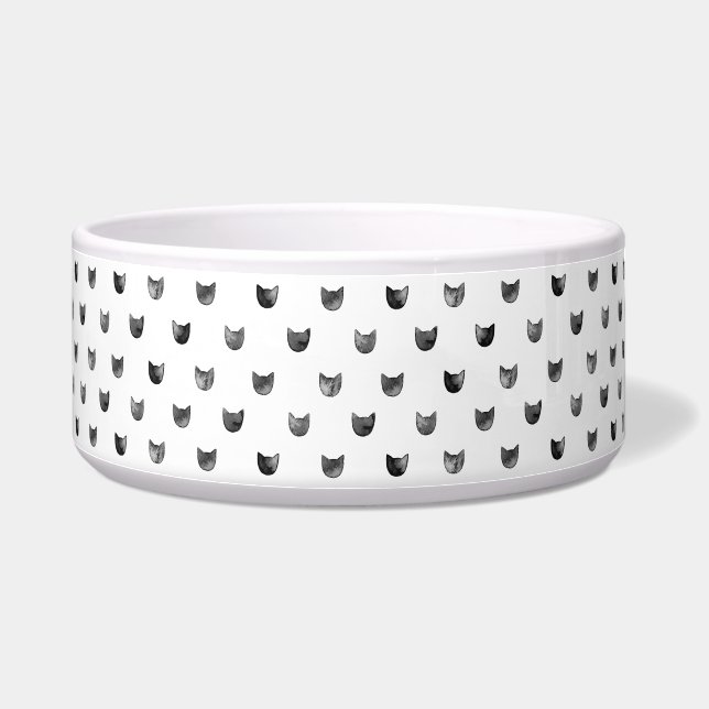 Écuelle Motif mignon chic noir et blanc de chat (Droite)