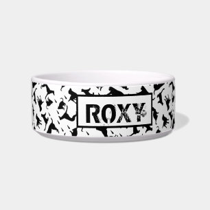 Écuelle Motif monochrome silhouette de chien personnalisé