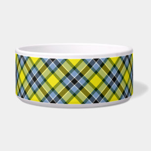 Écuelle Motif plat moderne bleu et jaune Tartan