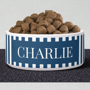 Écuelle Motif rayures bleues modernes pour chien personnal