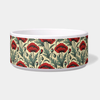 Écuelle Motif Red Poppies d'inspiration vintage