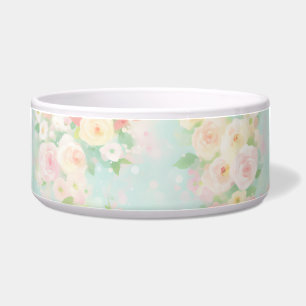 Écuelle Motif Rose Pastel souple sur Aqua Arrière - plan