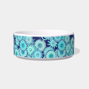 Écuelle Motif tourbillon fractal, nuances bleu denim