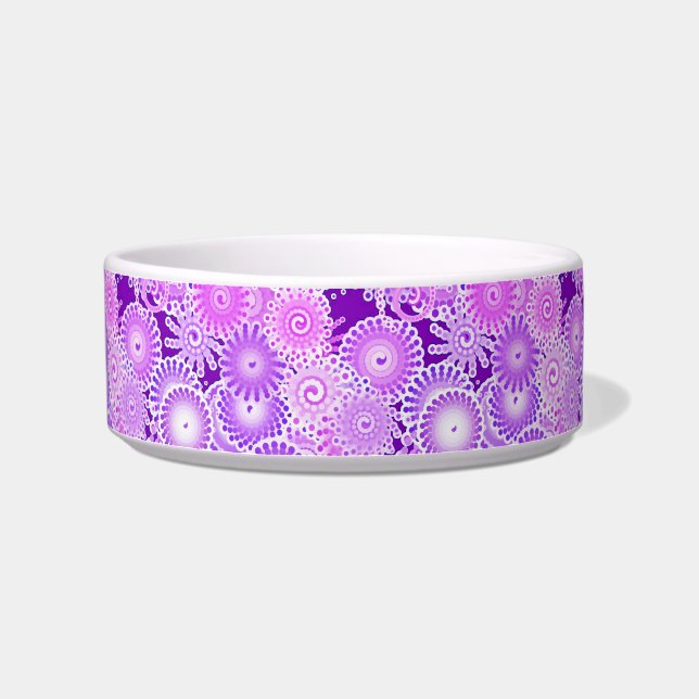 Écuelle Motif tourbillon fractal, tons violets (Gauche)