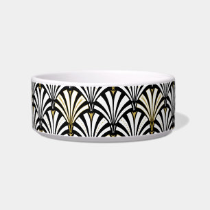 Écuelle Motif ventilateur Art déco - noir et blanc
