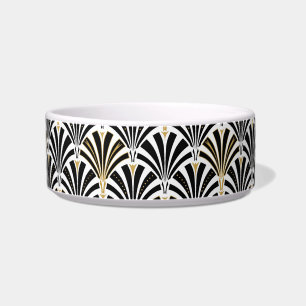 Écuelle Motif ventilateur Art déco - noir et blanc