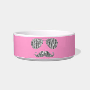 Écuelle Moustache drôle de diamant avec des verres