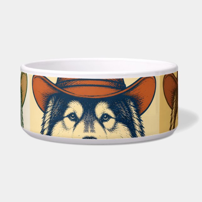 Écuelle "Mush It, Cowboy", Malamute d'Alaska (Devant)