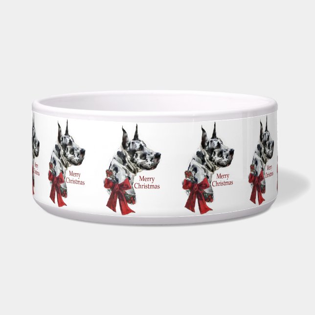 Écuelle Noël Arlequin Great Dane (Devant)