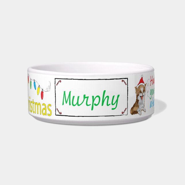 Écuelle Noël CAT Medium Pet Bowl "Furry Christmas" (Devant)