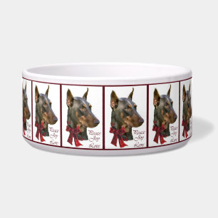 Écuelle Noël Doberman Pinscher