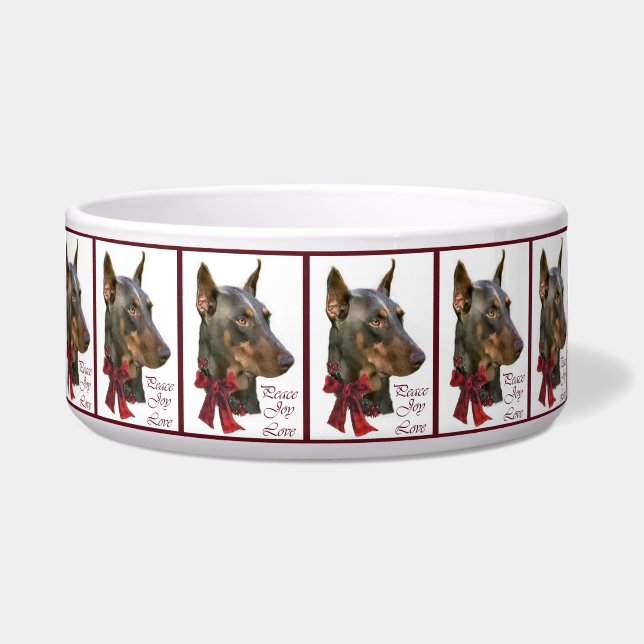 Écuelle Noël Doberman Pinscher (Devant)