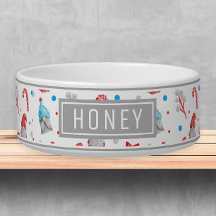 Écuelle Noël Gnome Motif Nom Modèle Pet Bowl