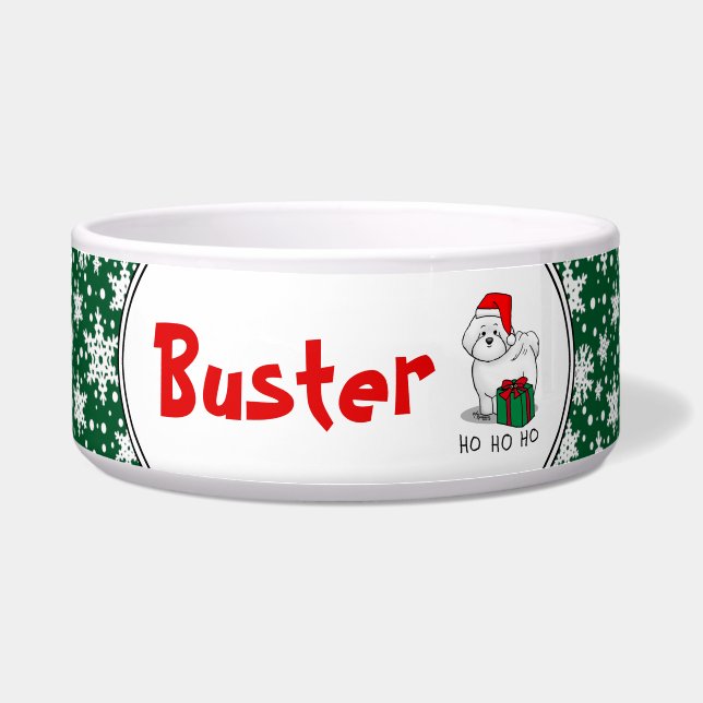 Écuelle Noël Père Noël Bichon Frise Chien mignonne (Devant)