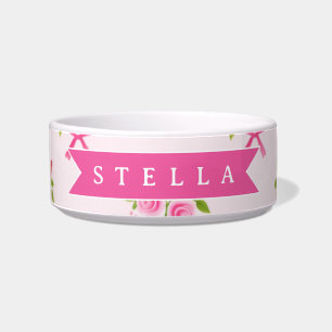 Écuelle Nœud Floral Féminin Coquette Rose Personnalisé