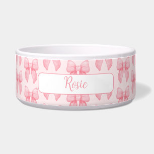 Écuelle Nœud rose personnalisé avec écriture