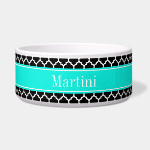 Écuelle Noir Blanc Marocain #5 Brt Aqua Nom Monogramme