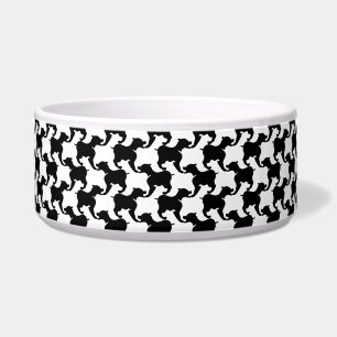 Écuelle Noir blanc répéter Silhouette Chien Bowl