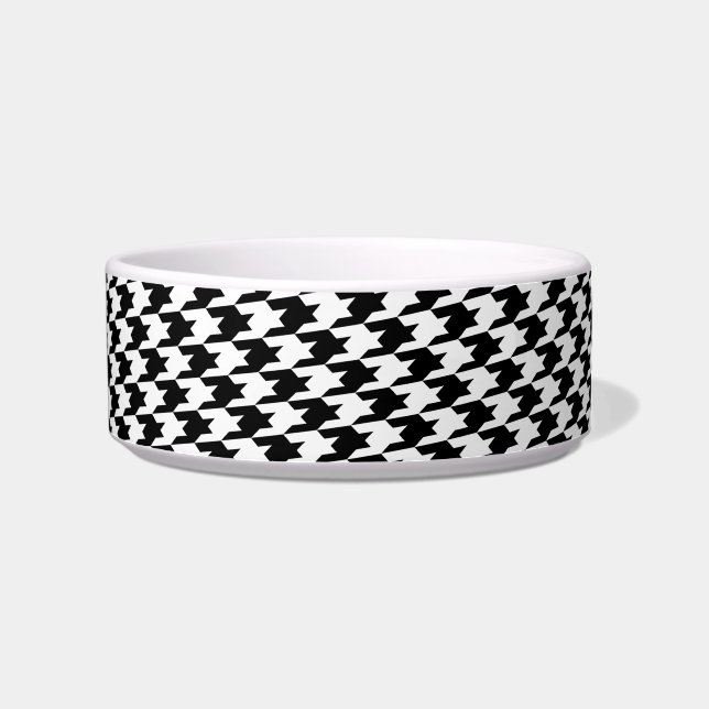 Écuelle Noir et blanc Houndstooth Monogramme Petit bol de  (Droite)