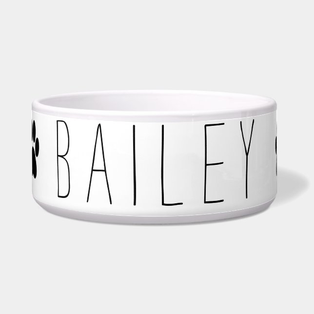 Écuelle Nom avec l'empreinte de patte (Devant)