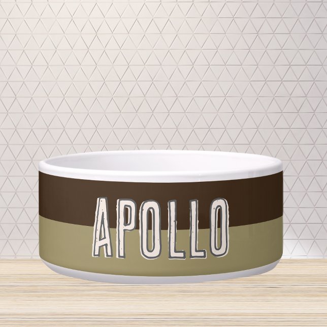 Écuelle Nom de l'animal de compagnie moderne personnalisé  (Customize this fun, modern dog bowl with your pet's name! )