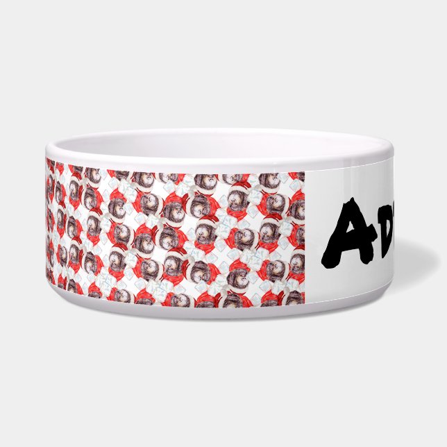 Écuelle Nom de Newfypoo drôle pour motif de Noël (Gauche)