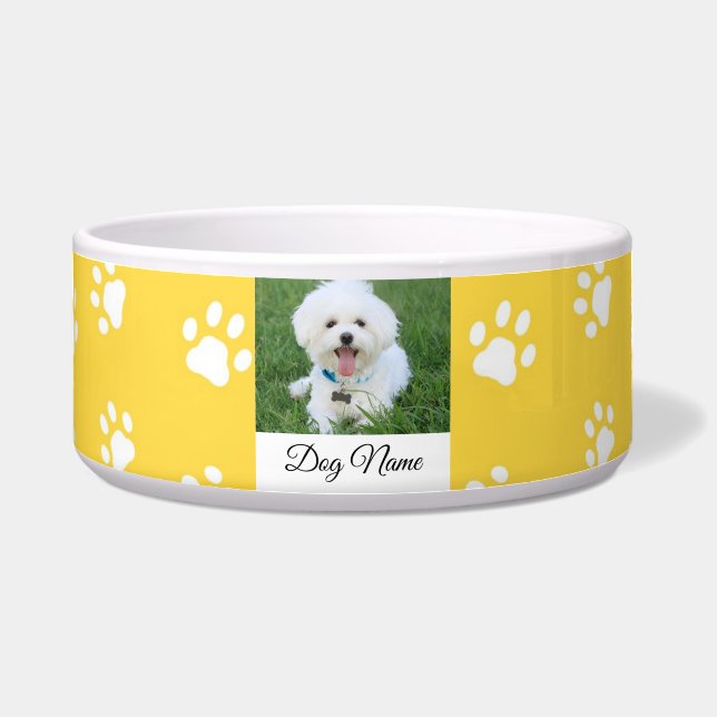 Écuelle Nom du chien Empreinte de patte mignon Bowl (Devant)