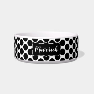 Écuelle Nom noir et blanc de coutume de motif de point de