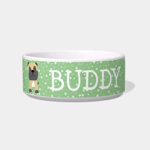 Écuelle Nom personnalisé de chien de Carlin mignon Bowl