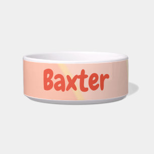 Écuelle Nom Personnalisé Peach Swils Ceramic Pet Bowl