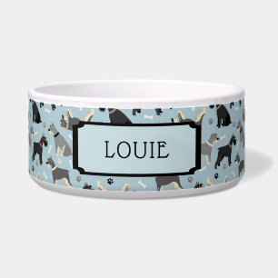 Écuelle Nom personnalisé Schnauzer Patrouilles et os Chien