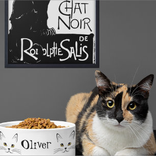 Écuelle Nom personnalisé visage de chat 