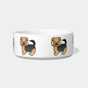Écuelle Norfolk Terrier noir et feu Chiens de dessin animé