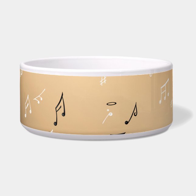Écuelle Notes musicales Golden Light Céramic Pet Bowl (Devant)