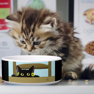 Écuelle Nourriture pour chat noir Humour de chat affamé