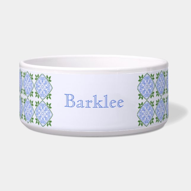 Écuelle Nuances de motif floral bleu et vert (Devant)